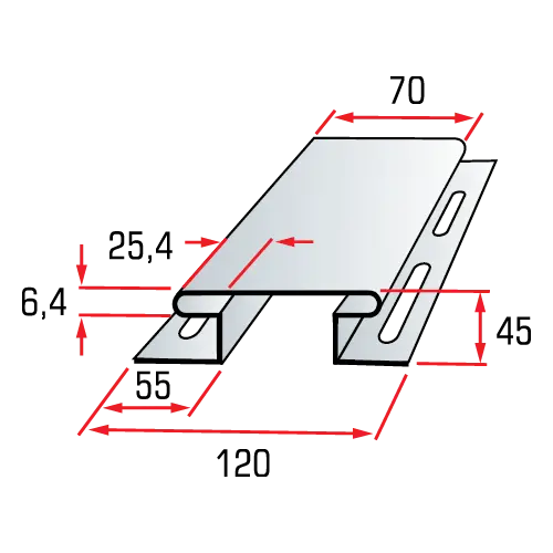 Планка "соединительная" орех тёмный Т-18  -  3,00м. "BH"