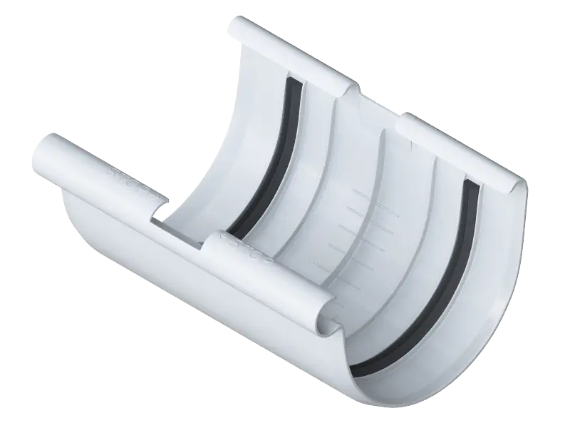 Муфта желоба, ПВХ, серия Элит, цвет Белый