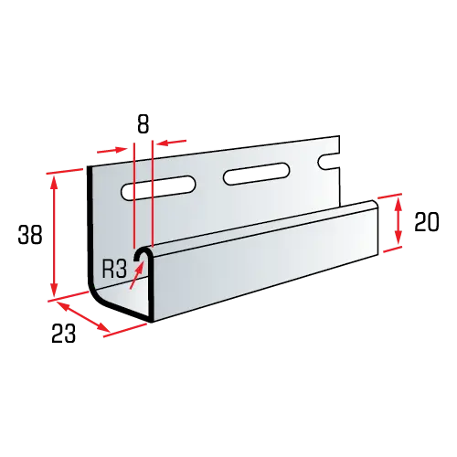 Планка "J - trim" К-15 - "Ясень" - 3,00м