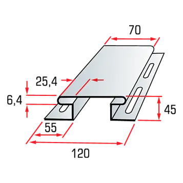 Планка "соединительная" орех тёмный Т-18  -  3,00м. "BH"